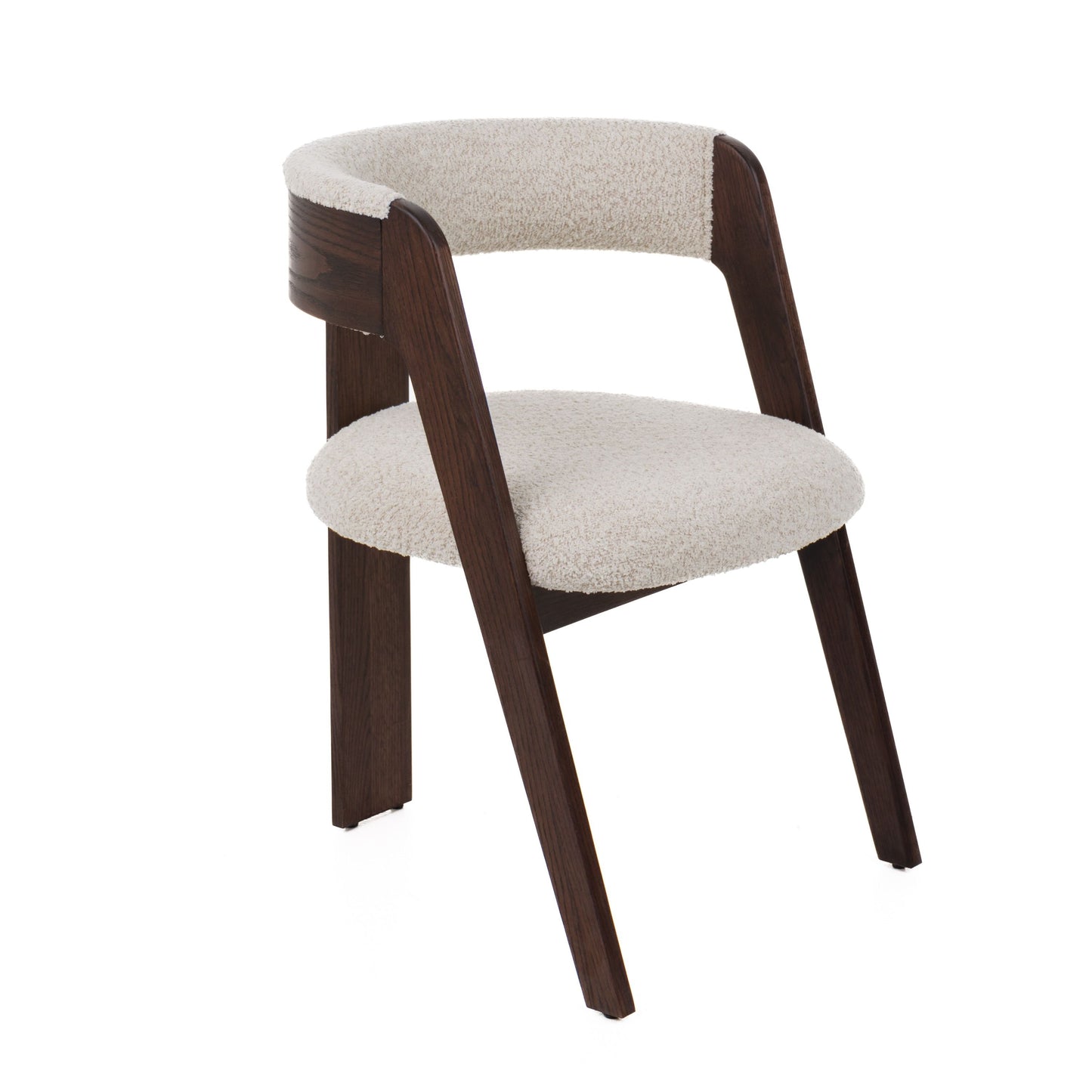 Modrest Washington - Modern Cream Fabric + Brown Oak Dining Chair (Set of 2)