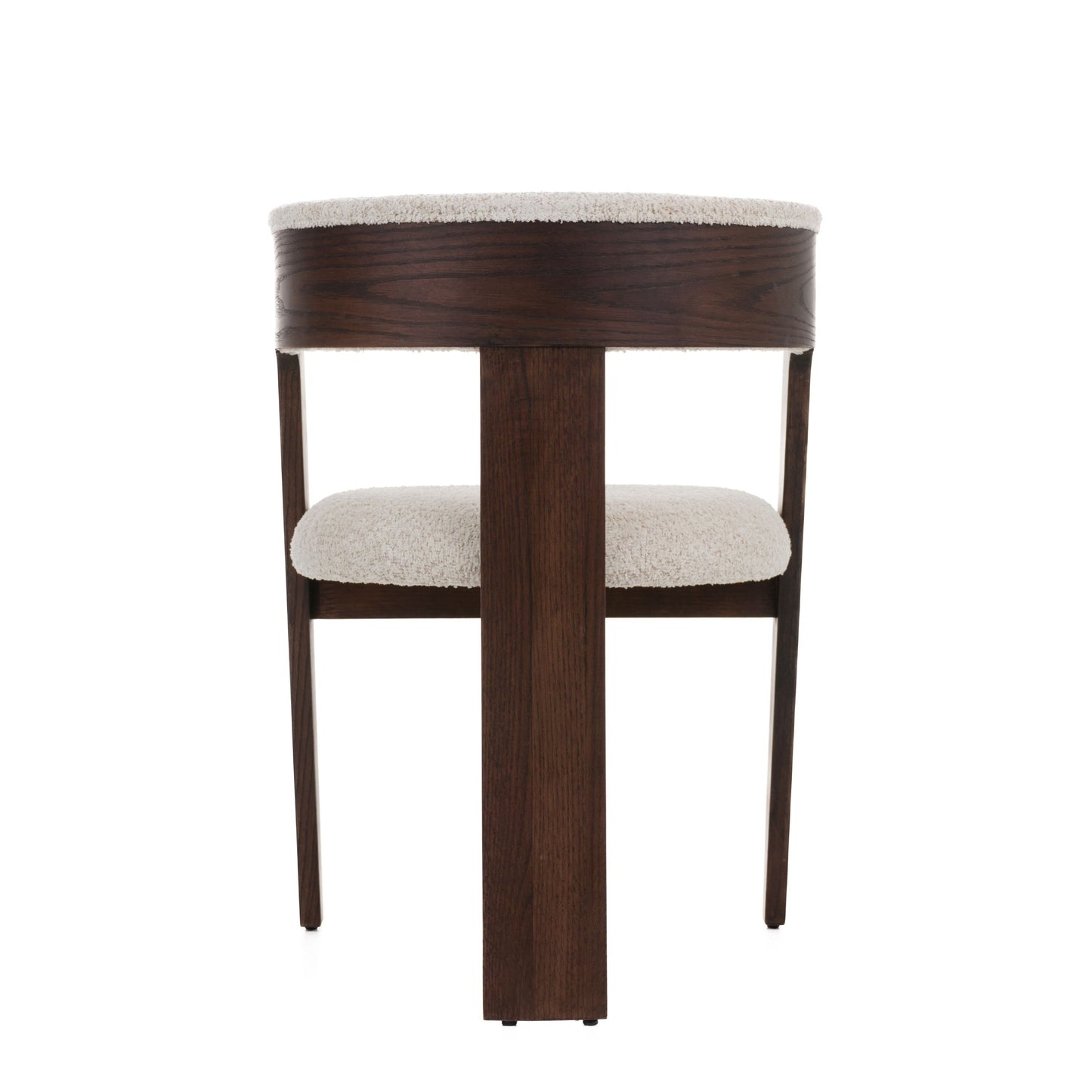 Modrest Washington - Modern Cream Fabric + Brown Oak Dining Chair (Set of 2)