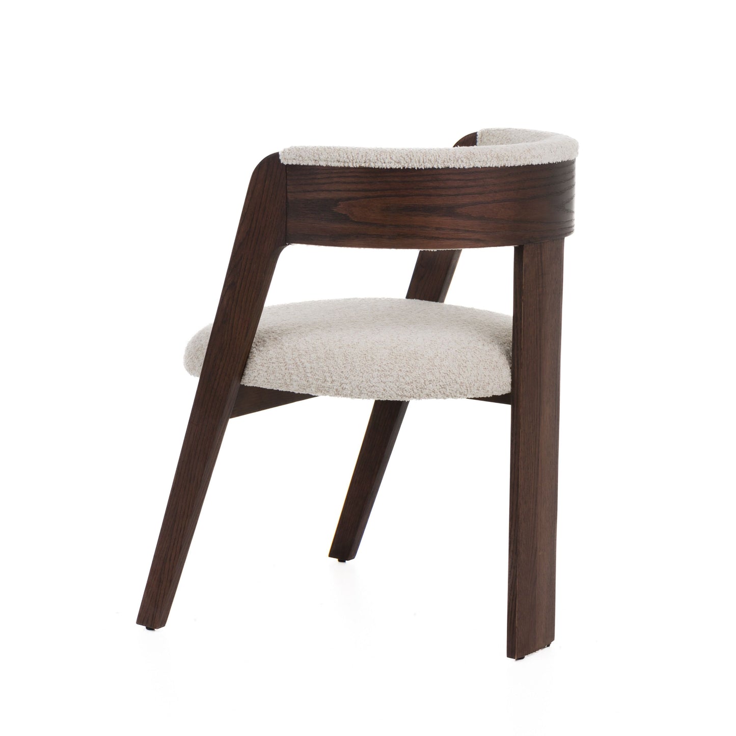 Modrest Washington - Modern Cream Fabric + Brown Oak Dining Chair (Set of 2)