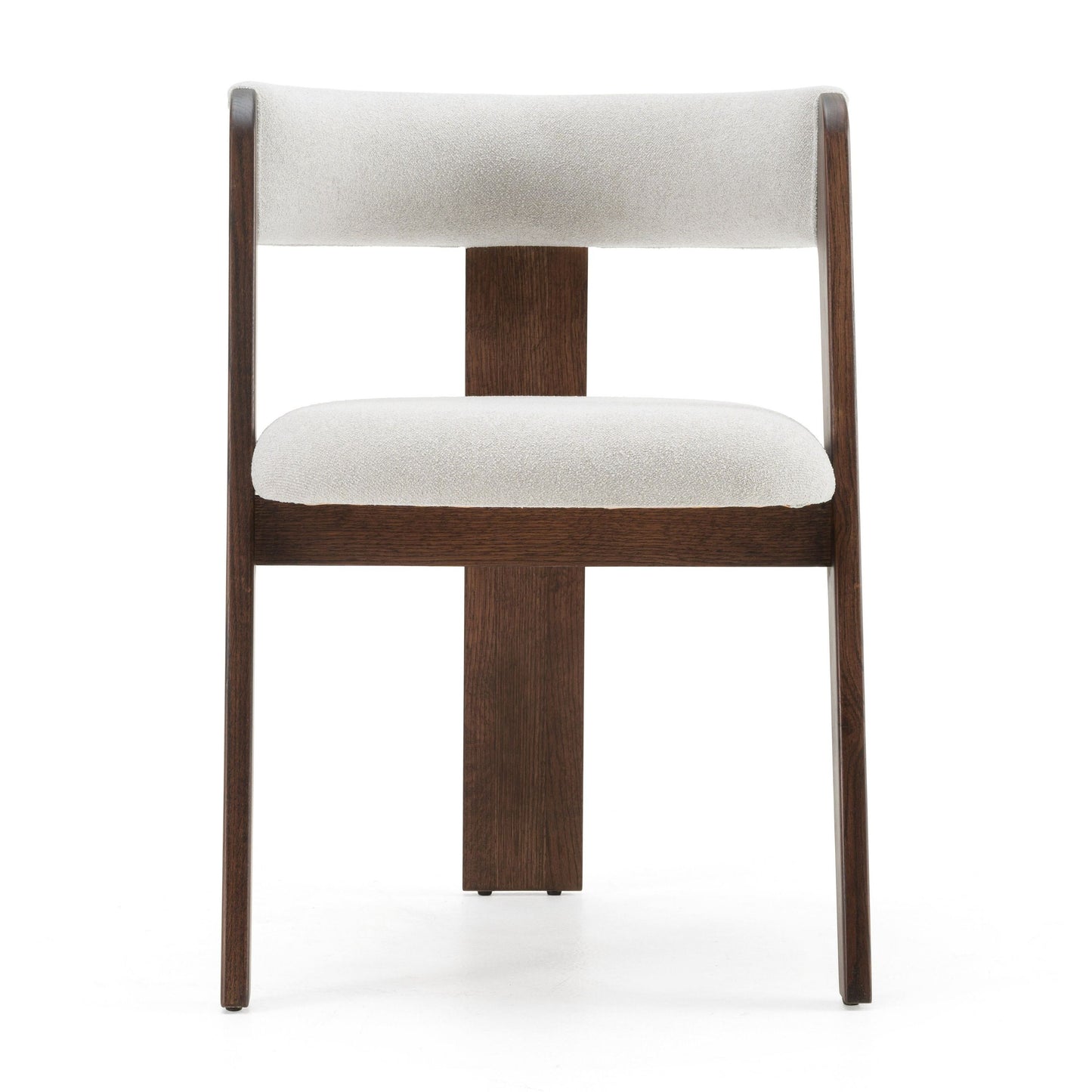 Modrest Washington - Modern Off-White Fabric + Brown Oak Dining Chair (Set of 2)