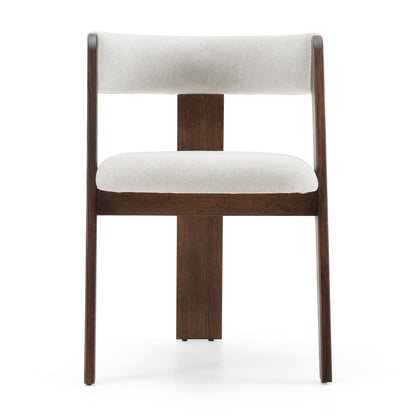 Modrest Washington - Modern Off-White Fabric + Brown Oak Dining Chair (Set of 2)