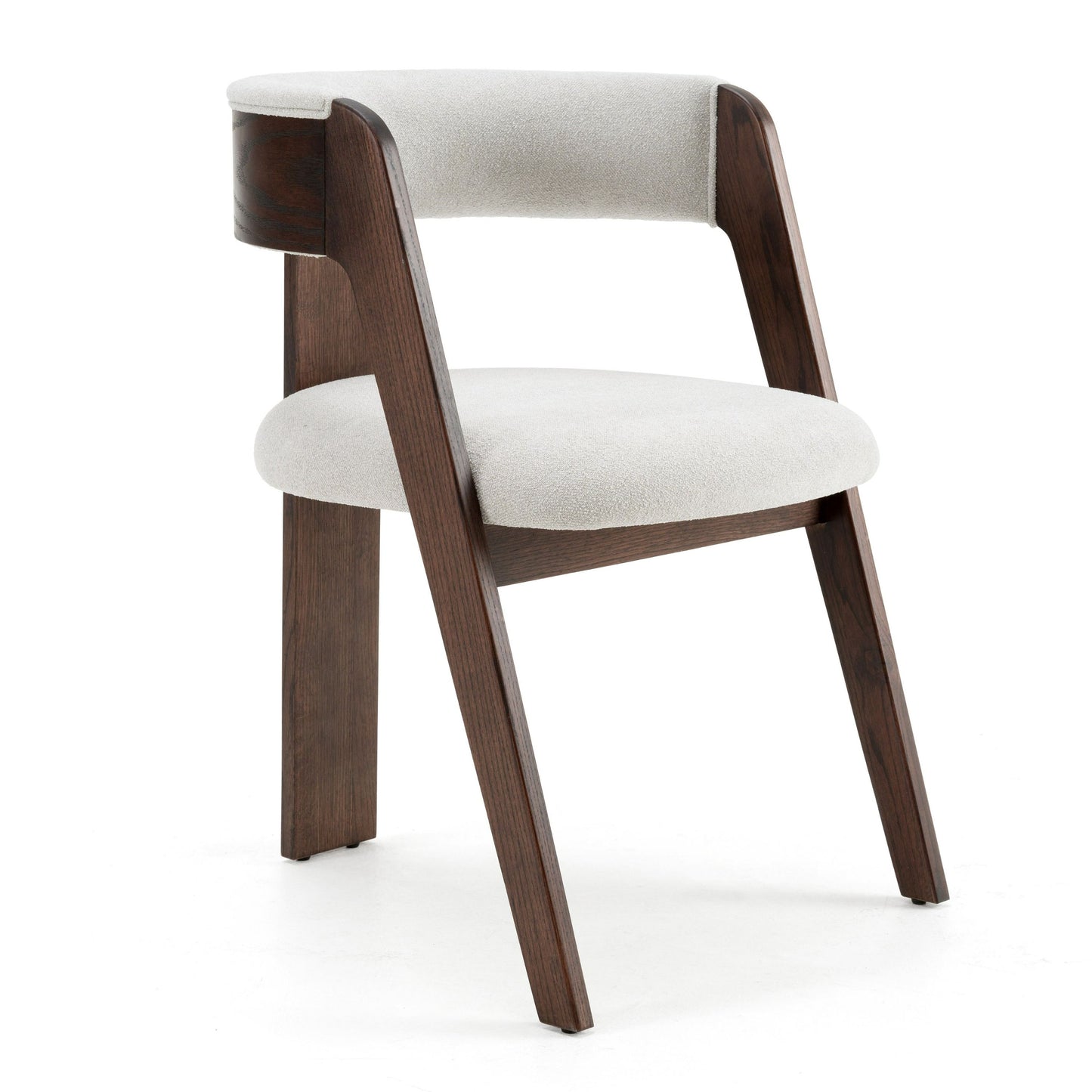 Modrest Washington - Modern Off-White Fabric + Brown Oak Dining Chair (Set of 2)