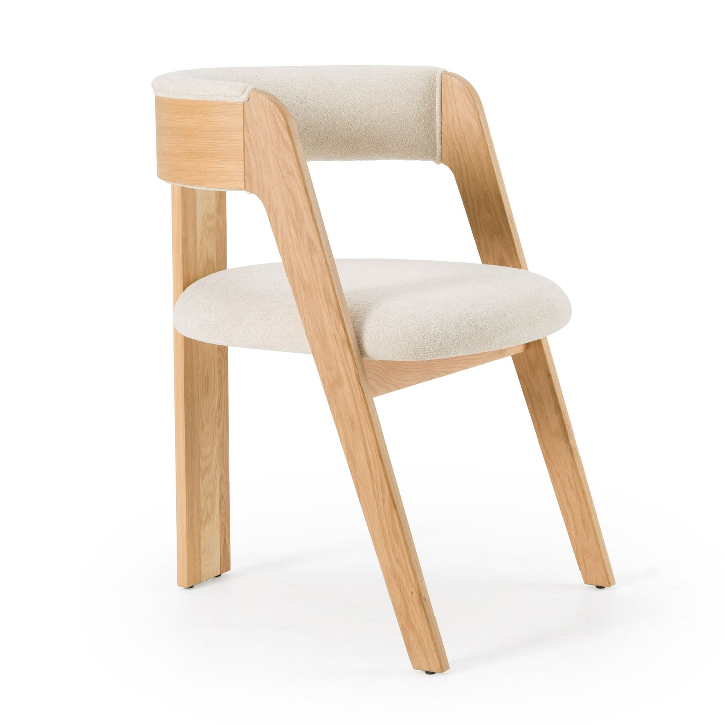 Modrest Washington - Modern Beige Fabric + White Oak Dining Chair (Set of 2)