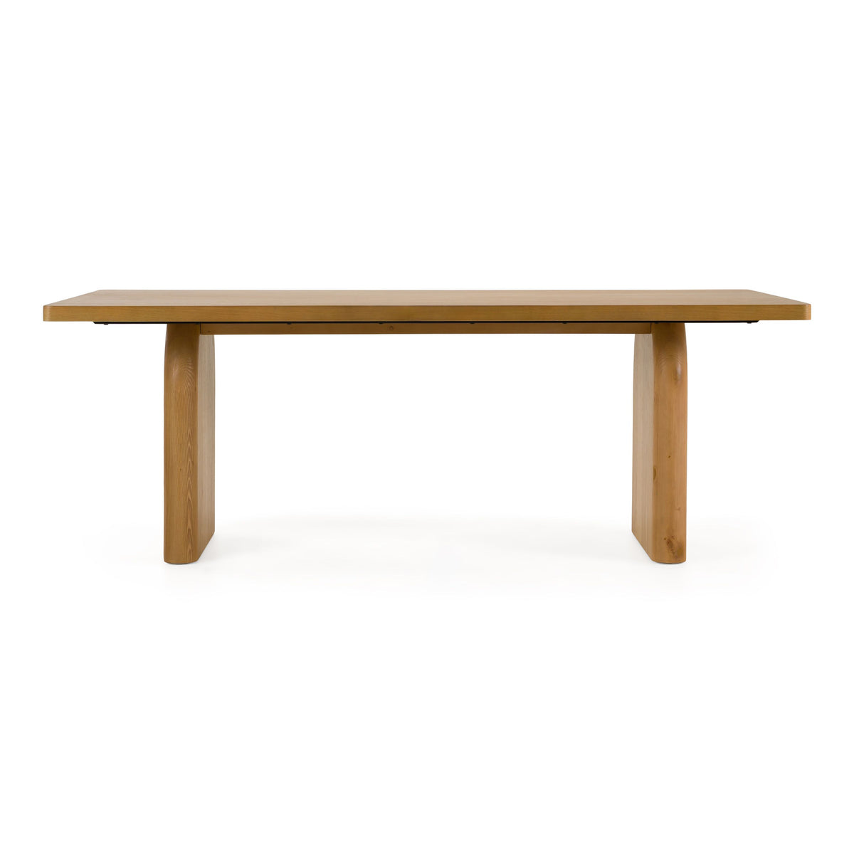 Weaver Modern Oak Rectangular Dining Table with Double Pedestal Base