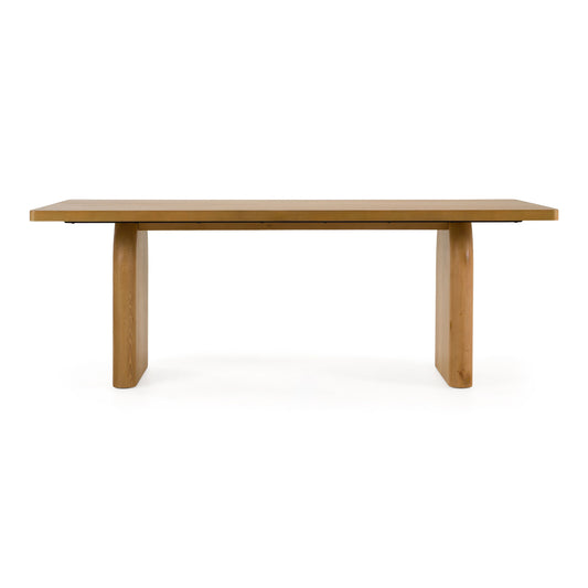 Weaver Modern Oak Rectangular Dining Table with Double Pedestal Base