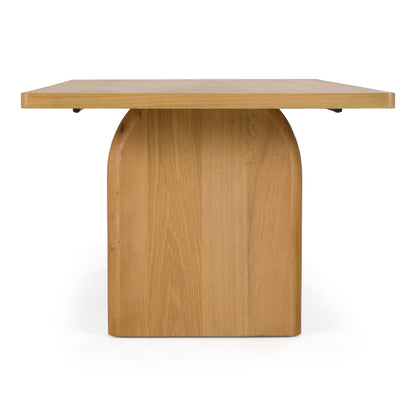 Weaver Modern Oak Rectangular Dining Table with Double Pedestal Base