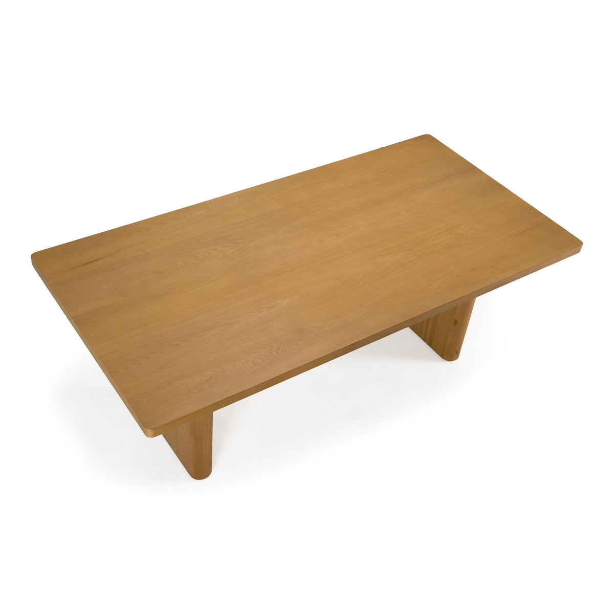 Weaver Modern Oak Rectangular Dining Table with Double Pedestal Base