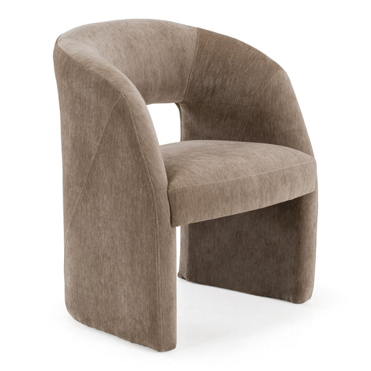 Weaver Modern Tan Fabric Upholstered Dining Arm Chair