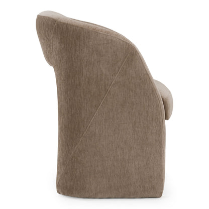 Weaver Modern Tan Fabric Upholstered Dining Arm Chair