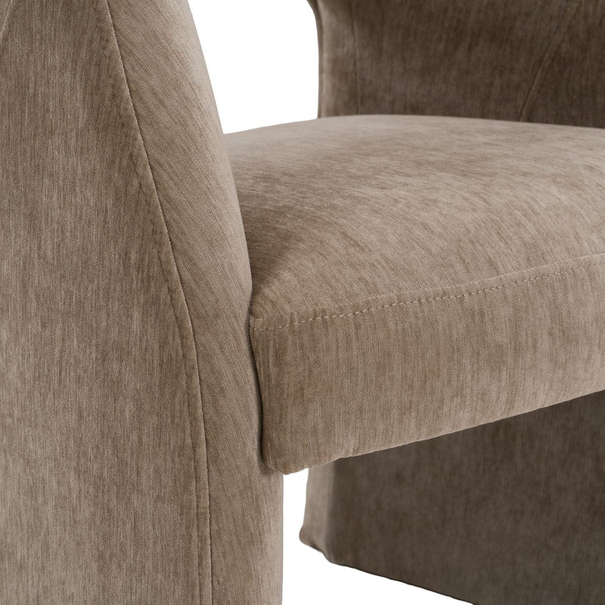 Weaver Modern Tan Fabric Upholstered Dining Arm Chair