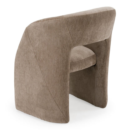 Weaver Modern Tan Fabric Upholstered Dining Arm Chair