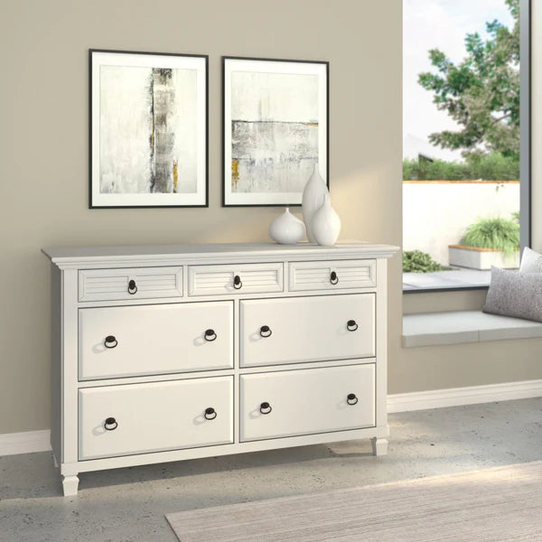 Winchester White 7 Drawer Dresser - Classic Elegance with Ample Storage