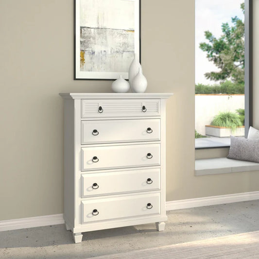 Winchester White Chest - Elegant Storage with Ample Drawer Space