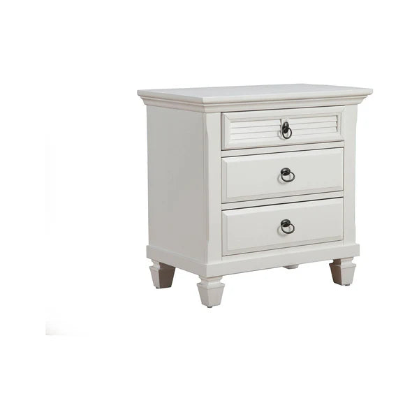 Winchester White Nightstand - Classic Design with Functional Storage