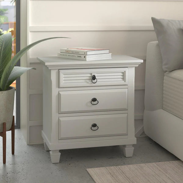 Winchester White Nightstand - Classic Design with Functional Storage