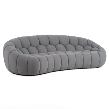Divani Casa Yolonda Modern Curved Light Grey Fabric Sofa - Stylish and Comfortable Seating for Your Living Room