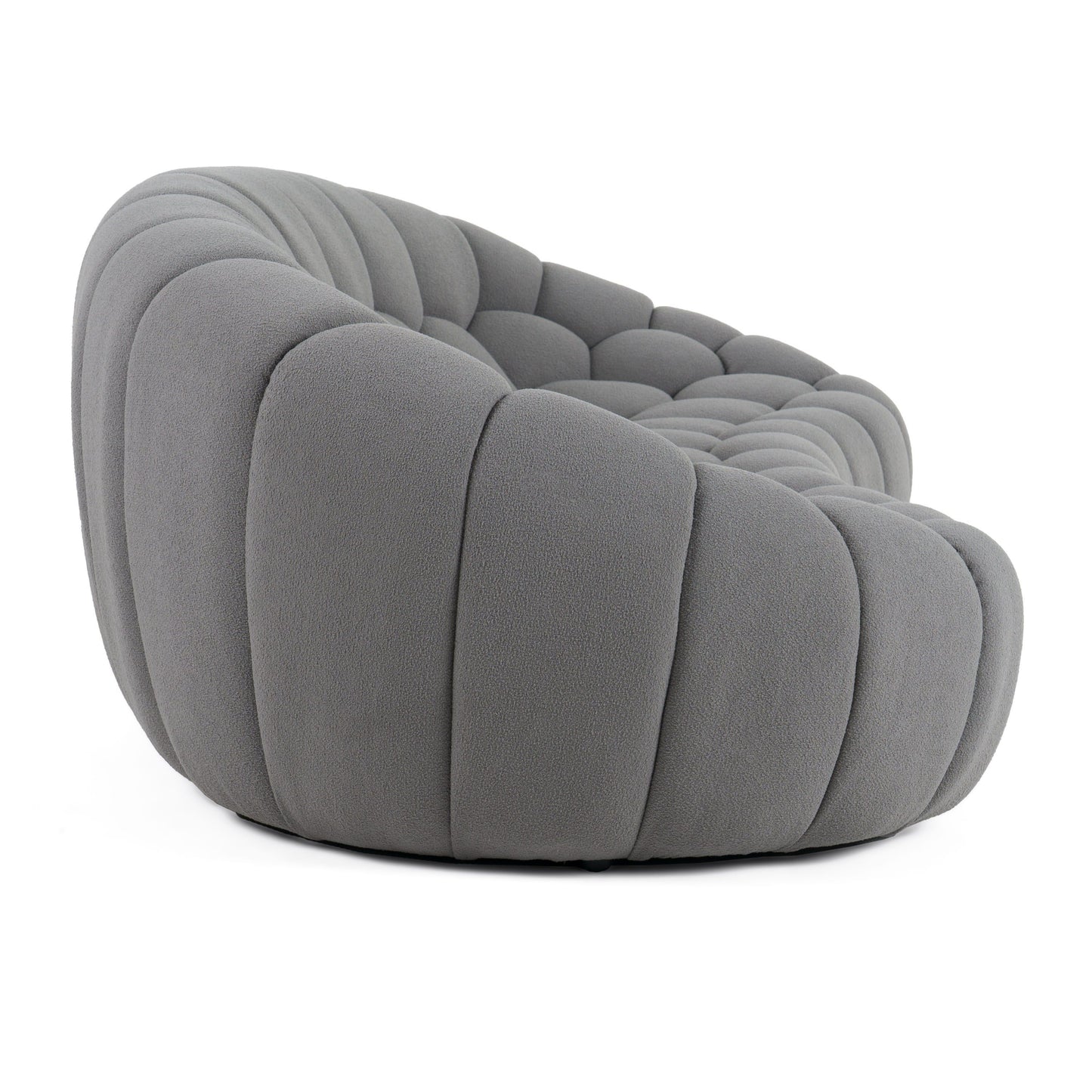 Divani Casa Yolonda Modern Curved Light Grey Fabric Loveseat - Chic and Cozy Seating for Your Living Room