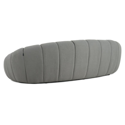 Divani Casa Yolonda Modern Curved Light Grey Fabric Sofa - Stylish and Comfortable Seating for Your Living Room