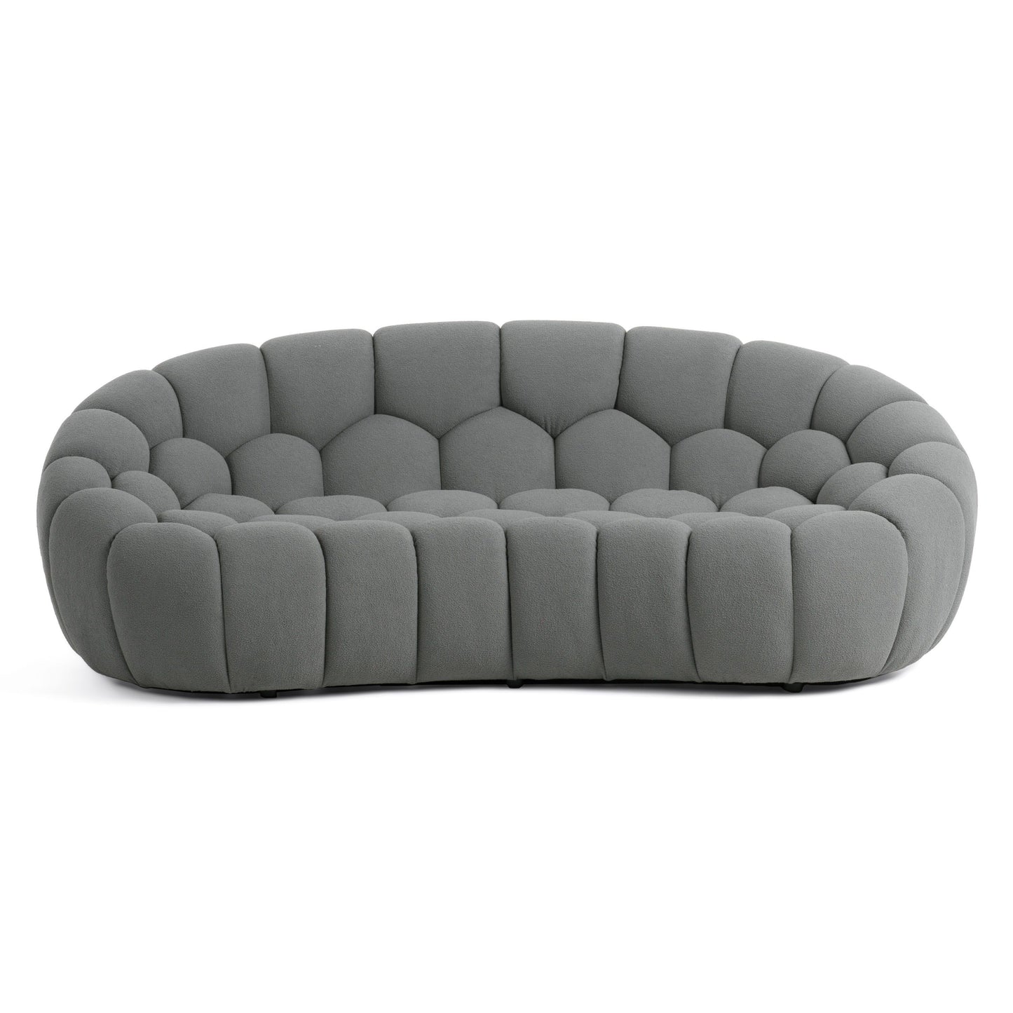 Divani Casa Yolonda Modern Curved Light Grey Fabric Loveseat - Chic and Cozy Seating for Your Living Room