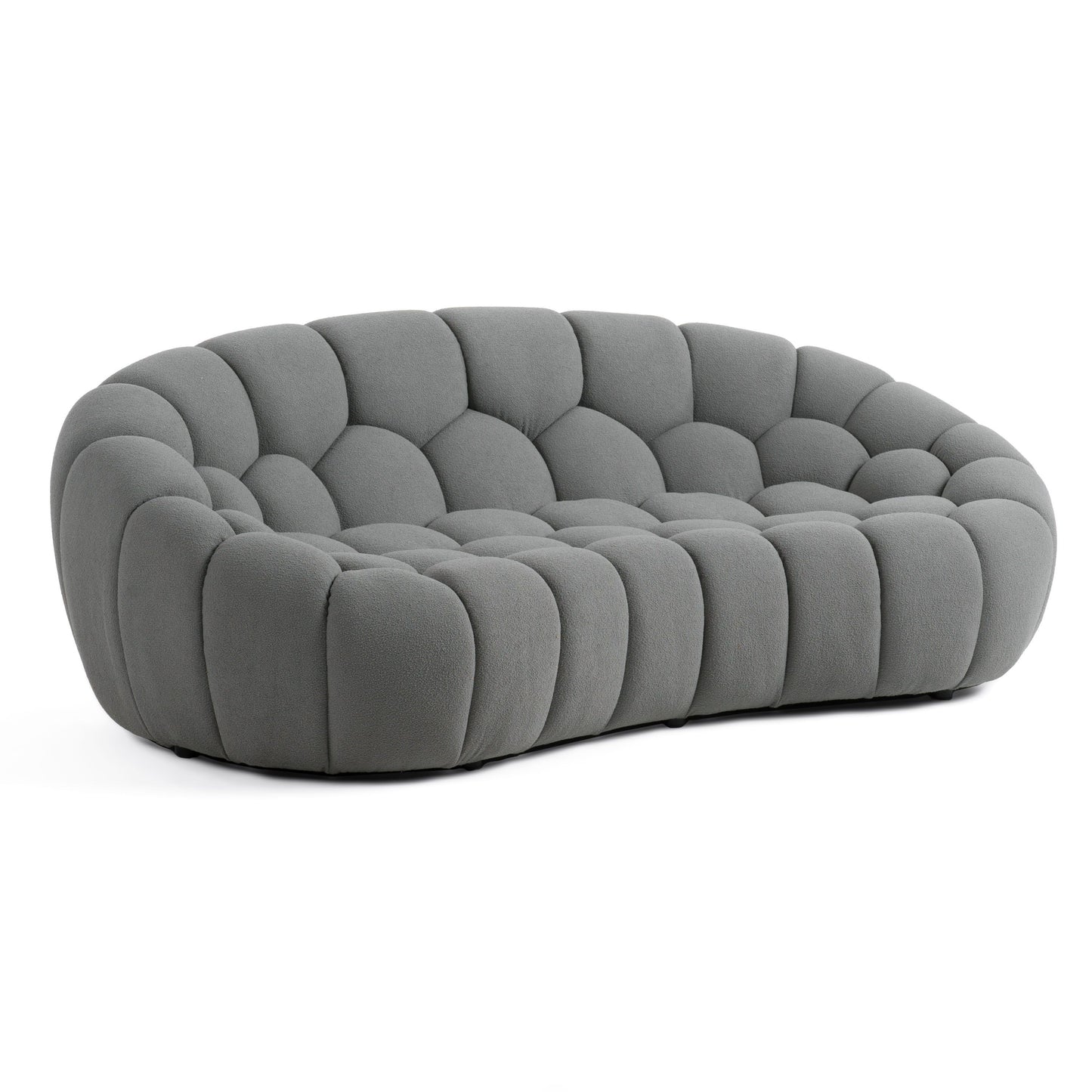 Divani Casa Yolonda Modern Curved Light Grey Fabric Loveseat - Chic and Cozy Seating for Your Living Room