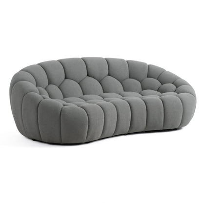 Divani Casa Yolonda Modern Curved Light Grey Fabric Loveseat - Chic and Cozy Seating for Your Living Room