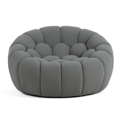 Divani Casa Yolonda Modern Curved Light Grey Fabric Chair - Elegant and Comfortable Accent Chair for Your Space