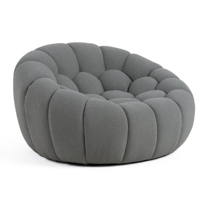 Divani Casa Yolonda Modern Curved Light Grey Fabric Chair - Elegant and Comfortable Accent Chair for Your Space