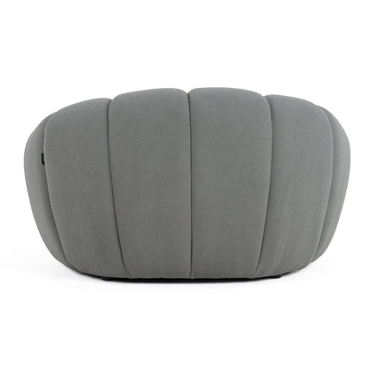 Divani Casa Yolonda Modern Curved Light Grey Fabric Chair - Elegant and Comfortable Accent Chair for Your Space