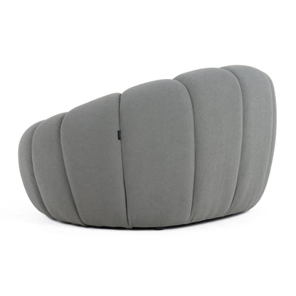 Divani Casa Yolonda Modern Curved Light Grey Fabric Chair - Elegant and Comfortable Accent Chair for Your Space
