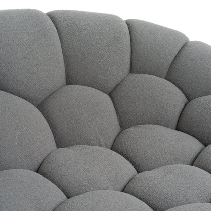 Divani Casa Yolonda Modern Curved Light Grey Fabric Chair - Elegant and Comfortable Accent Chair for Your Space