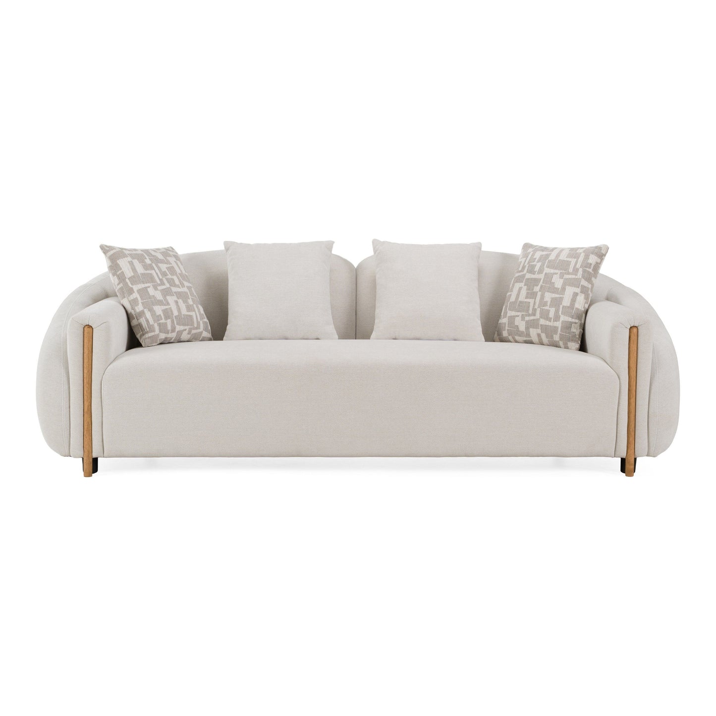 Yorba Modern Beige Fabric Loveseat