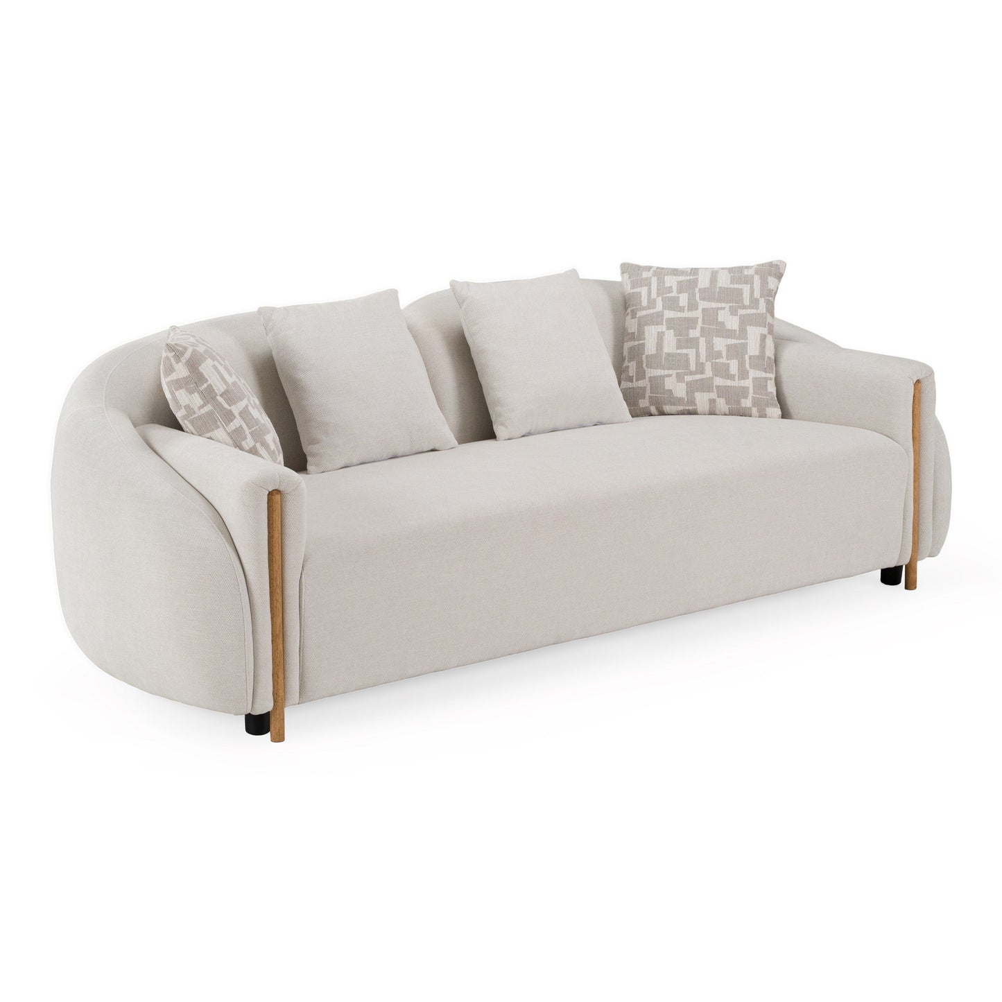 Yorba Modern Beige Fabric Loveseat
