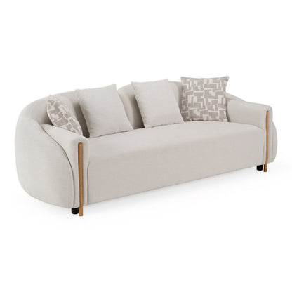 Yorba Modern Beige Fabric Loveseat