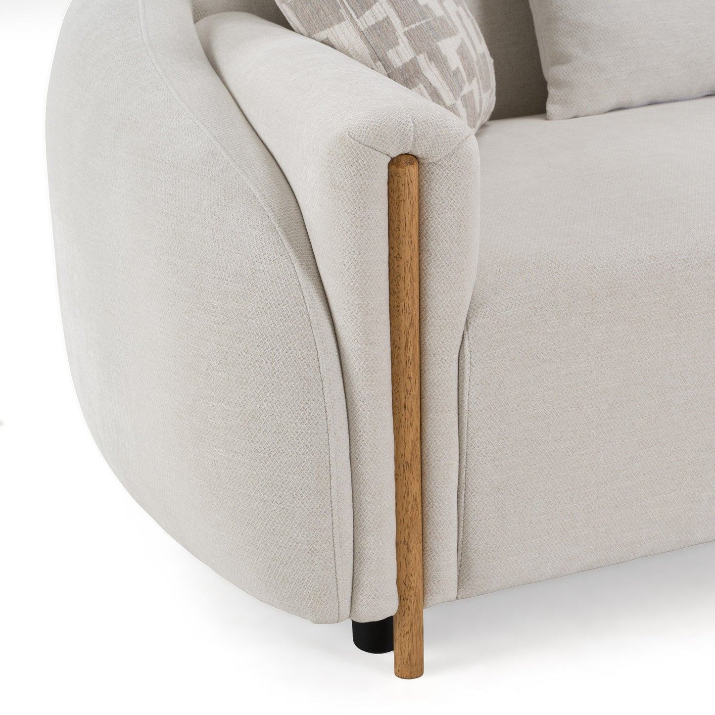 Yorba Modern Beige Fabric Loveseat