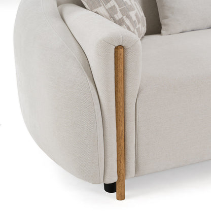 Yorba Modern Beige Fabric Loveseat