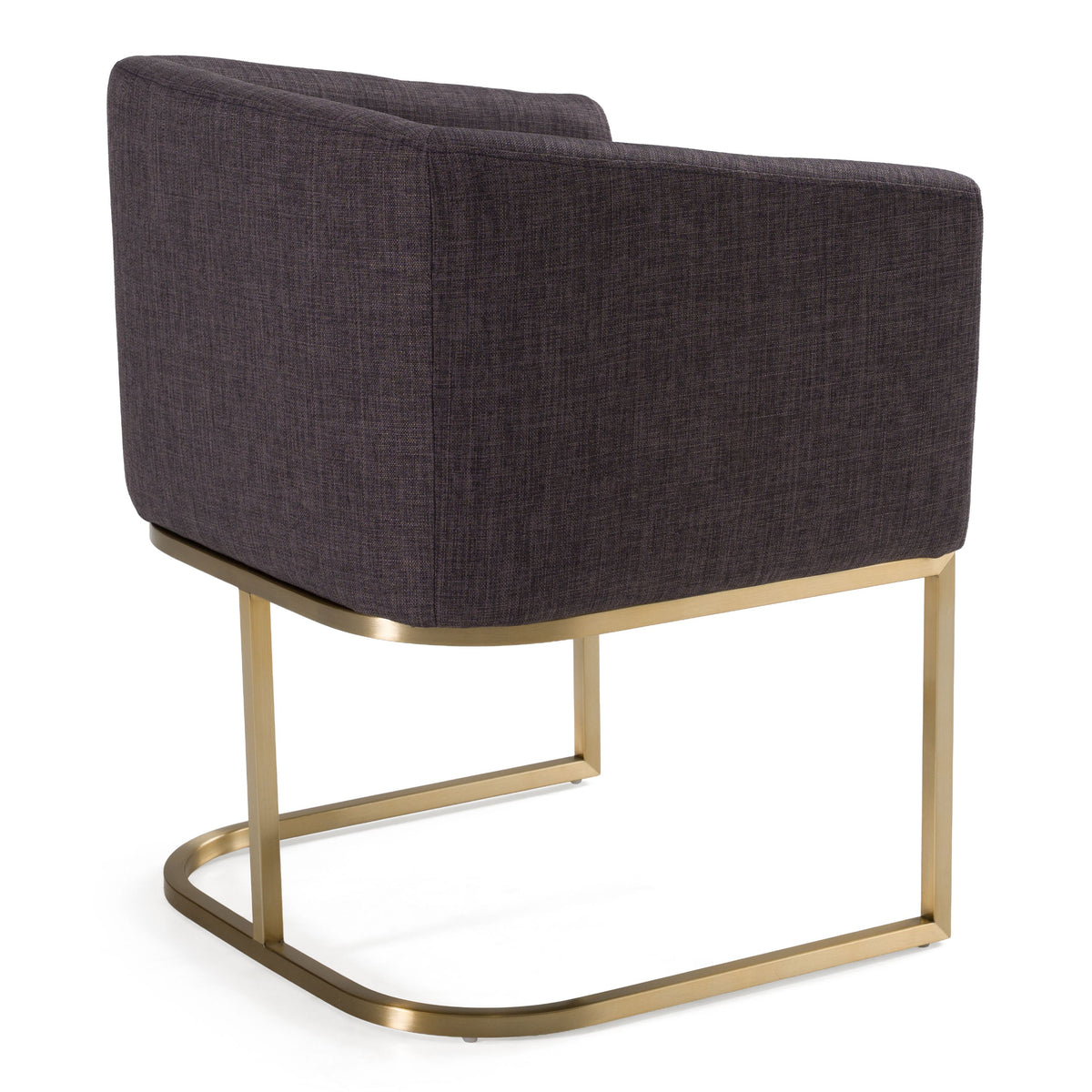 Yukon Grey Fabric and Antique Brass Dining Chair