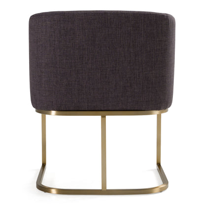 Yukon Grey Fabric and Antique Brass Dining Chair