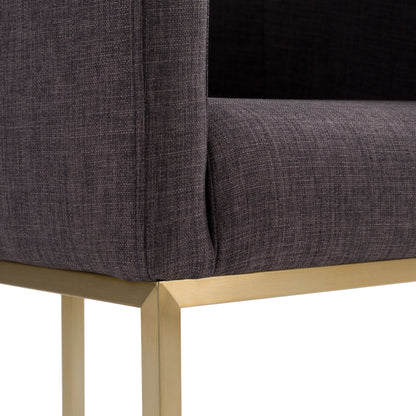 Yukon Grey Fabric and Antique Brass Dining Chair