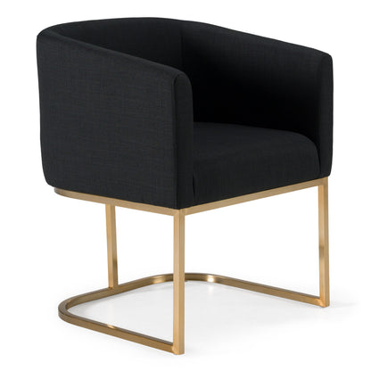 Yukon Black and Antique Brass Dining Chair