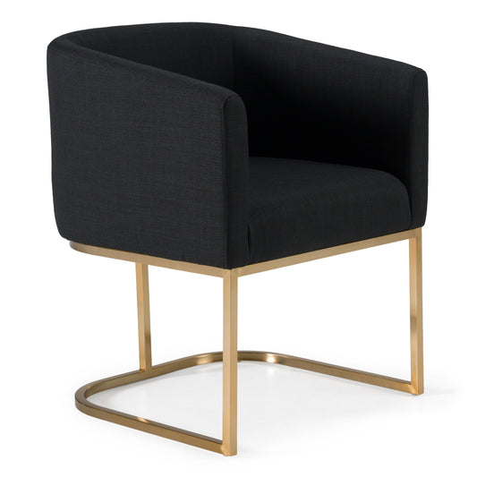 Yukon Black and Antique Brass Dining Chair