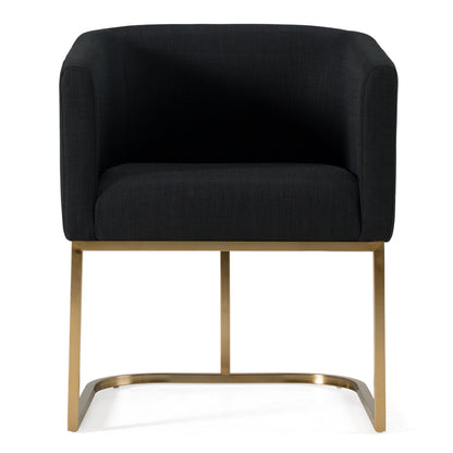 Yukon Black and Antique Brass Dining Chair
