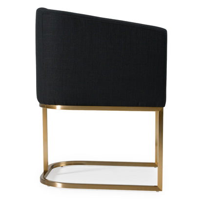 Yukon Black and Antique Brass Dining Chair
