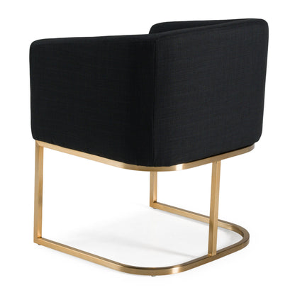 Yukon Black and Antique Brass Dining Chair