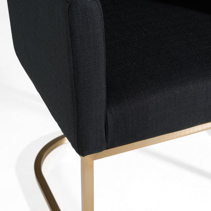 Yukon Black and Antique Brass Dining Chair