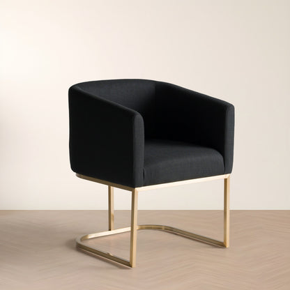 Yukon Black and Antique Brass Dining Chair