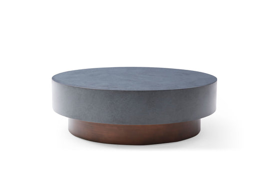 Modrest Zachary Modern Metal & Antique Copper Coffee Table