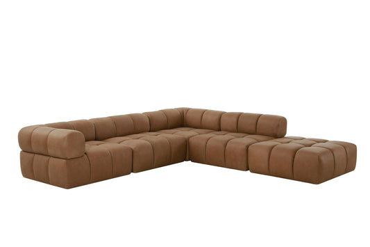 Divani Casa Everest - Modern Brown Leather Modular Sectional Sofa