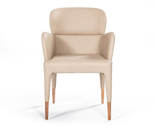 Modrest Ogden Modern Beige & Gold Dining Armchair