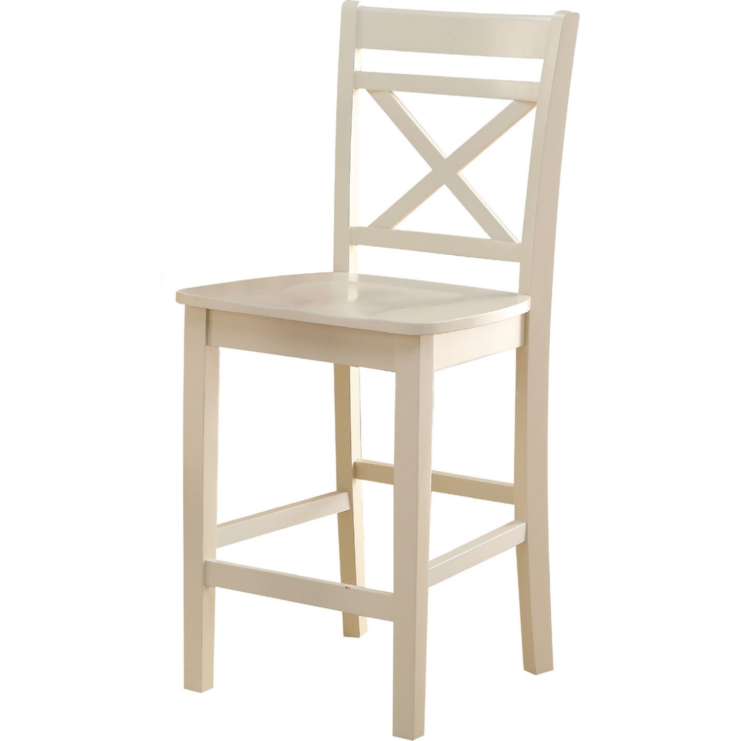 ACME Tartys Counter Height Chair (Set-2) in Cream