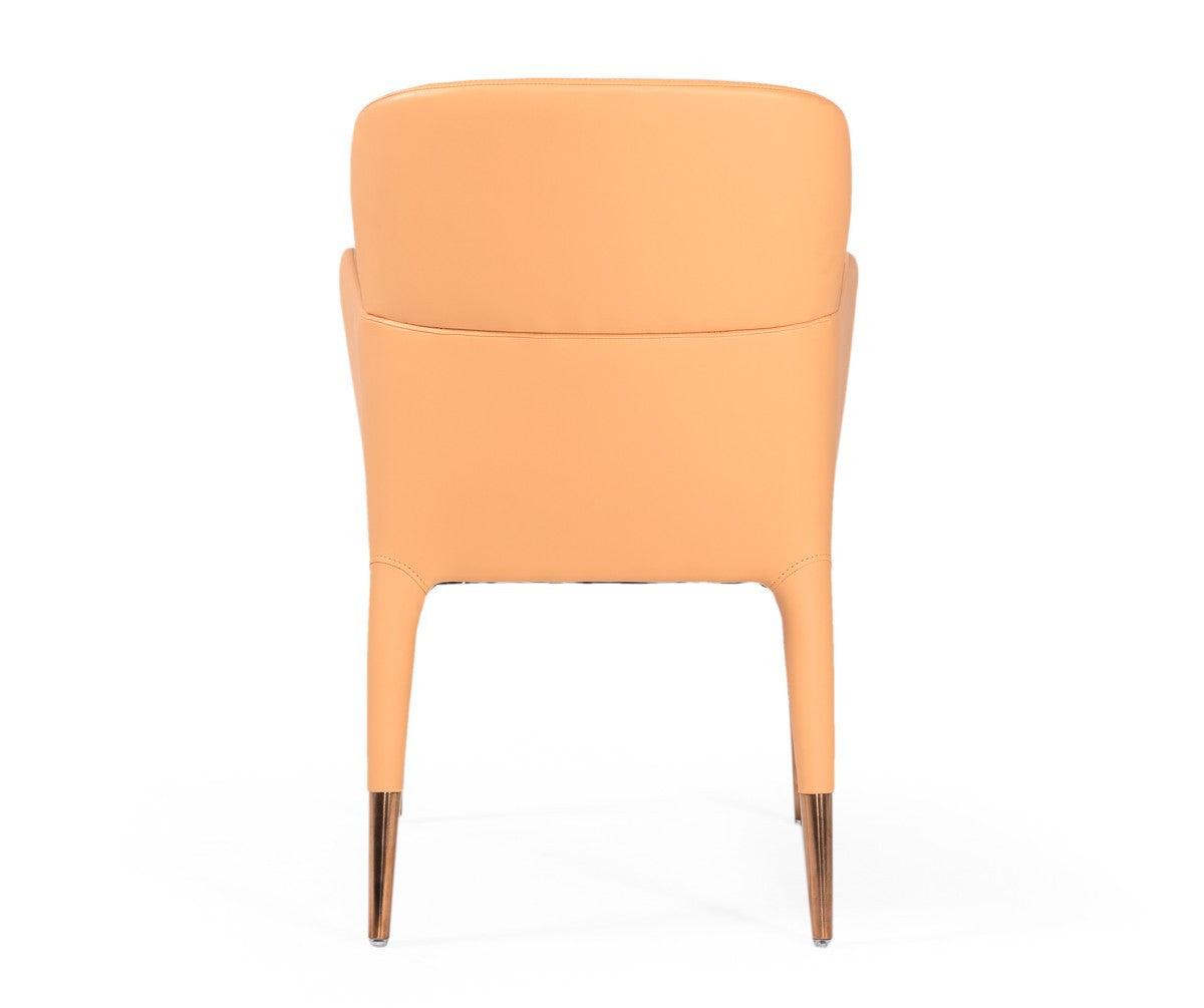 Modrest Ogden Modern Orange & Rosegold Dining Armchair